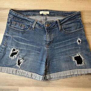 21 Denim Distressed Jean Shorts